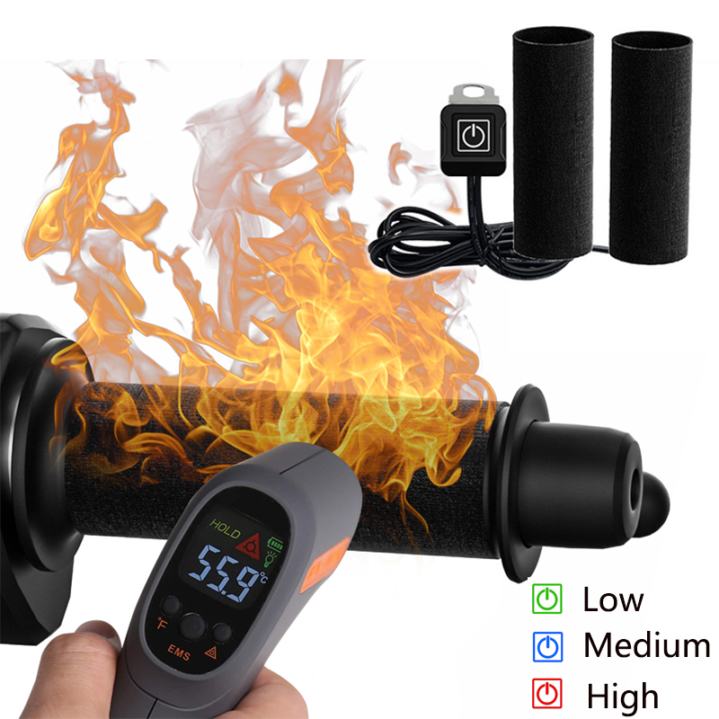 Handlebar Grip Heated - 12V 3-Gear Motorcycle Heated Hand Grips