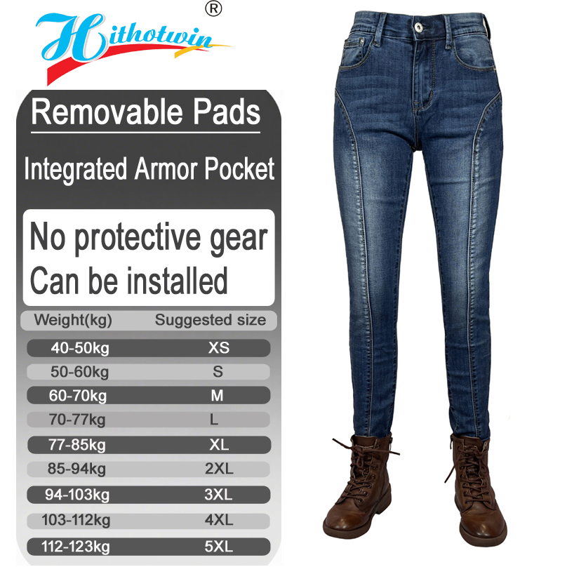 Motorcycle Gear Blue - Women Motorcycle Protective Jeans Blue Motorbike