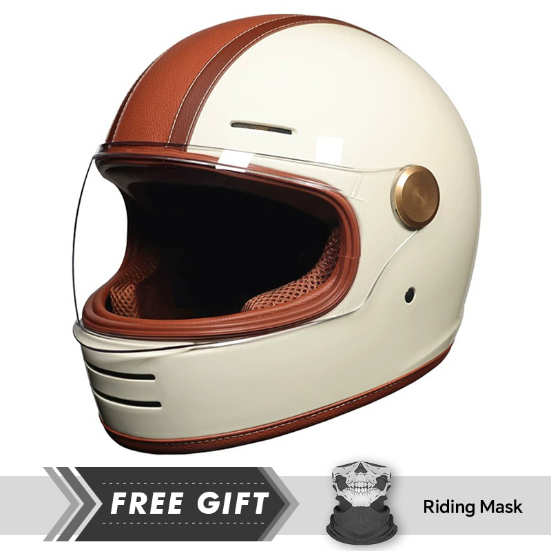 Motorcycle Gear In Store - DOT Approved Retro Leather Full Face