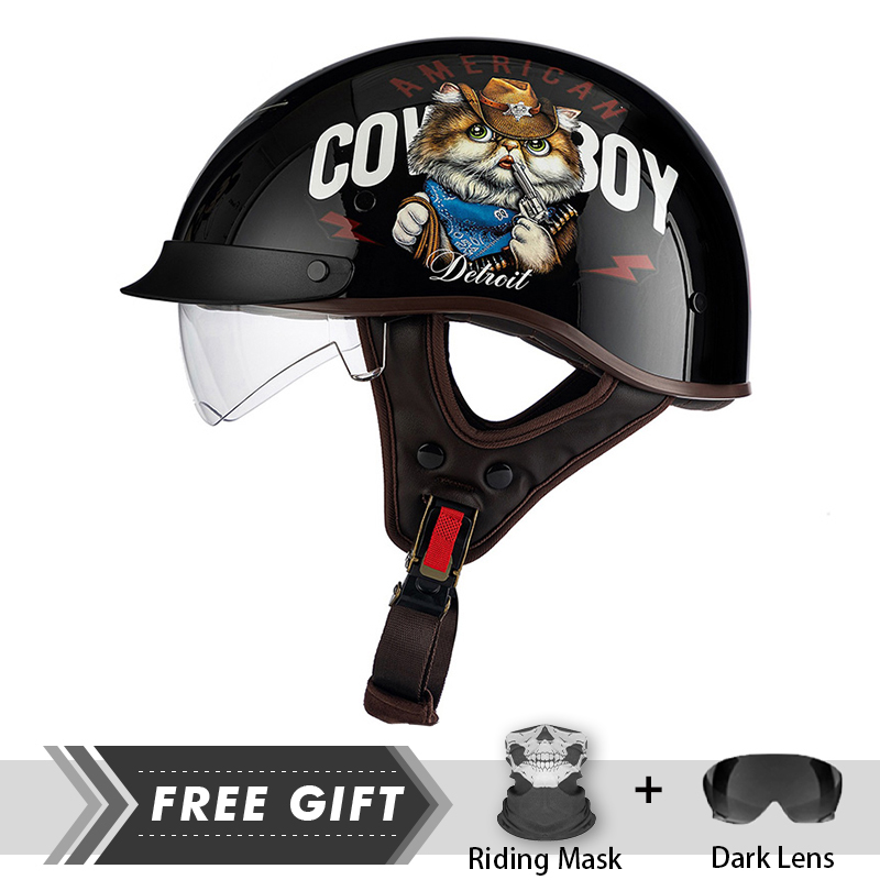 Motorcycle Gear In Store - Crash Headpiece Half Face Helmet Men