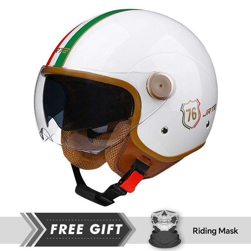 Motorcycle Gear In Store - Retro TT&COCASCOS Motorcycle Helmet Daul Lens