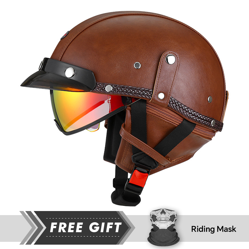 Motorcycle Gear In Store - Adult Retro Half Face Helmet DOT