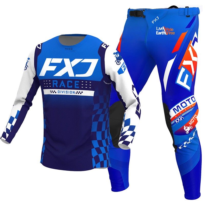 2025 FXJ motocross jersey and  - đánh giá và giá Motorcycle Gear Blue