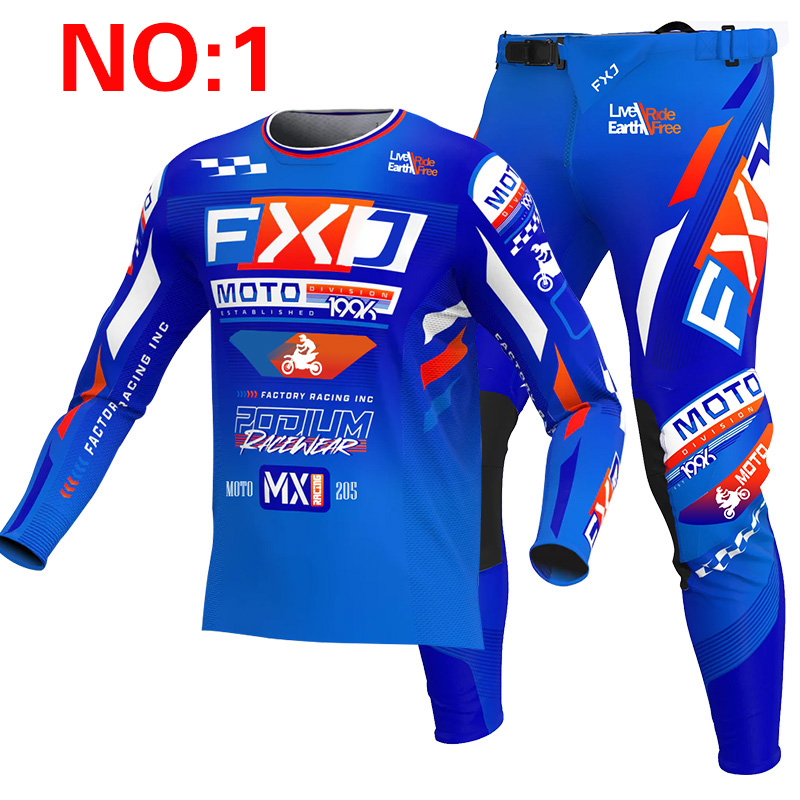 2025 FXJ motocross jersey and  - đánh giá và giá Motorcycle Gear Blue