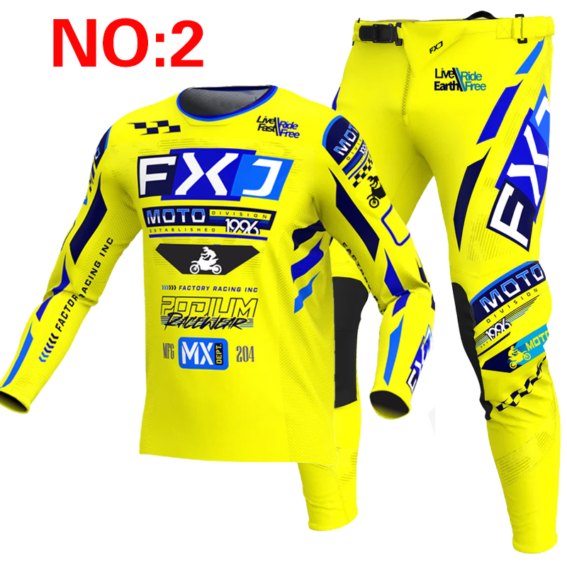 2025 FXJ motocross jersey and  - đánh giá và giá Motorcycle Gear Blue