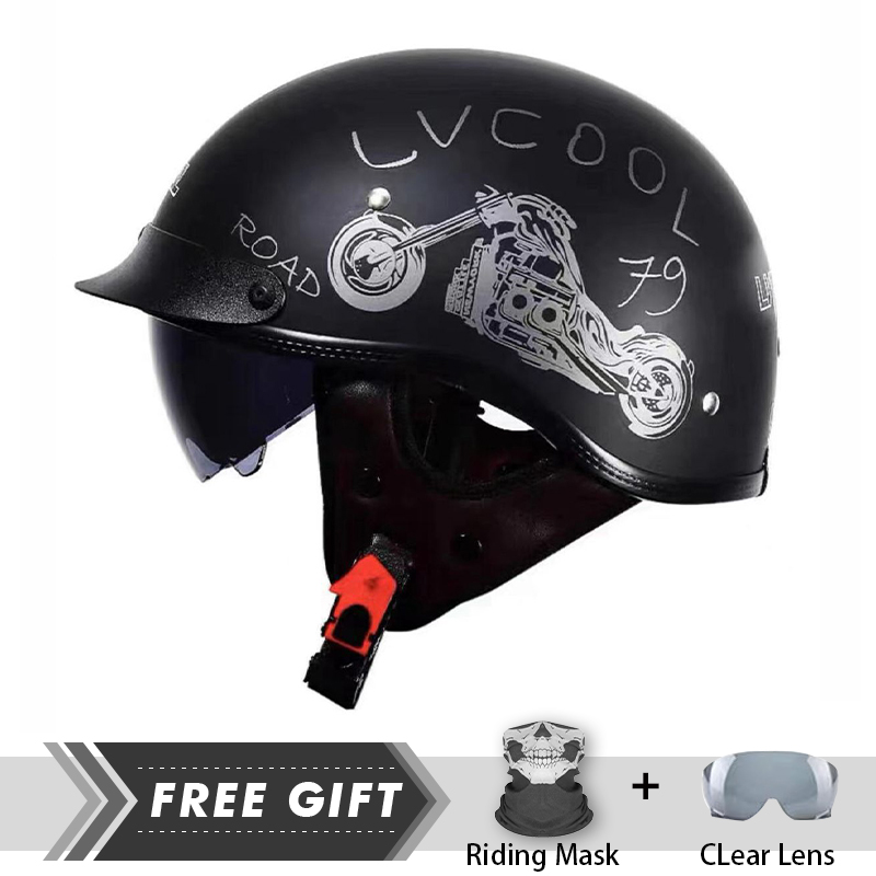 Men Women Half Face Helmet ABS - đánh giá và giá Motorcycle Gear In Store
