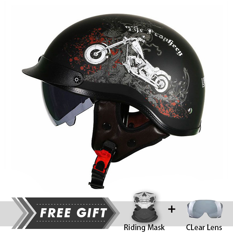 Men Women Half Face Helmet ABS - đánh giá và giá Motorcycle Gear In Store