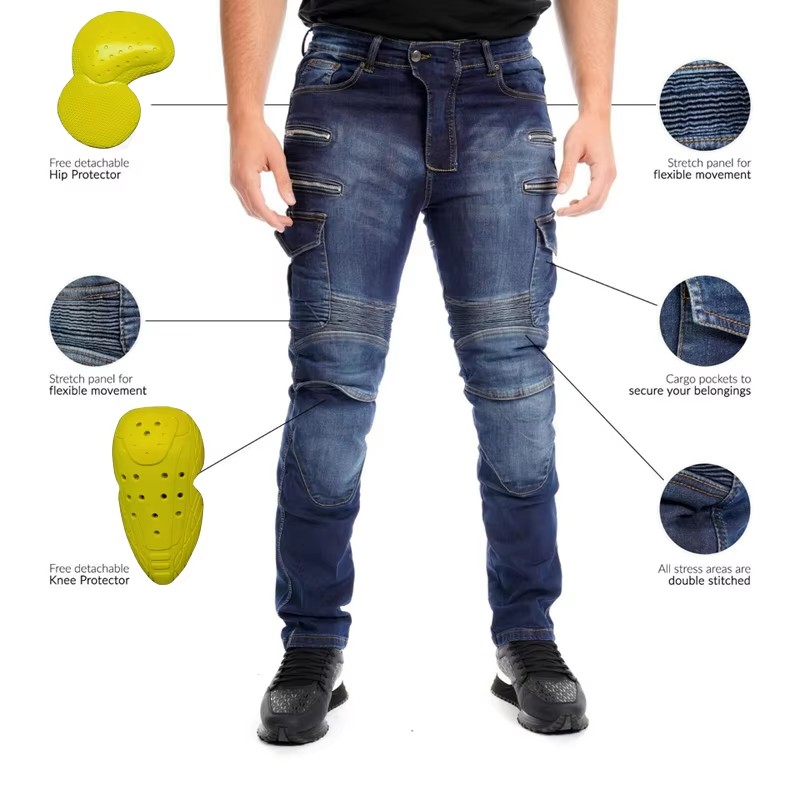 Aramid Motorcycle Pants Men Zi - đánh giá và giá Motorcycle Gear Blue